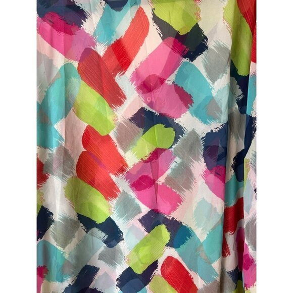 Liz Claiborne Woman 2X Polyester Paint Brush Multicolor Bright Cheery Blouse - Picture 5 of 5